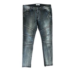Golden‎ Denim Jeans Men's Black Size 38 Actual 37 Wash Moto Skinny GDMP4001 USA
